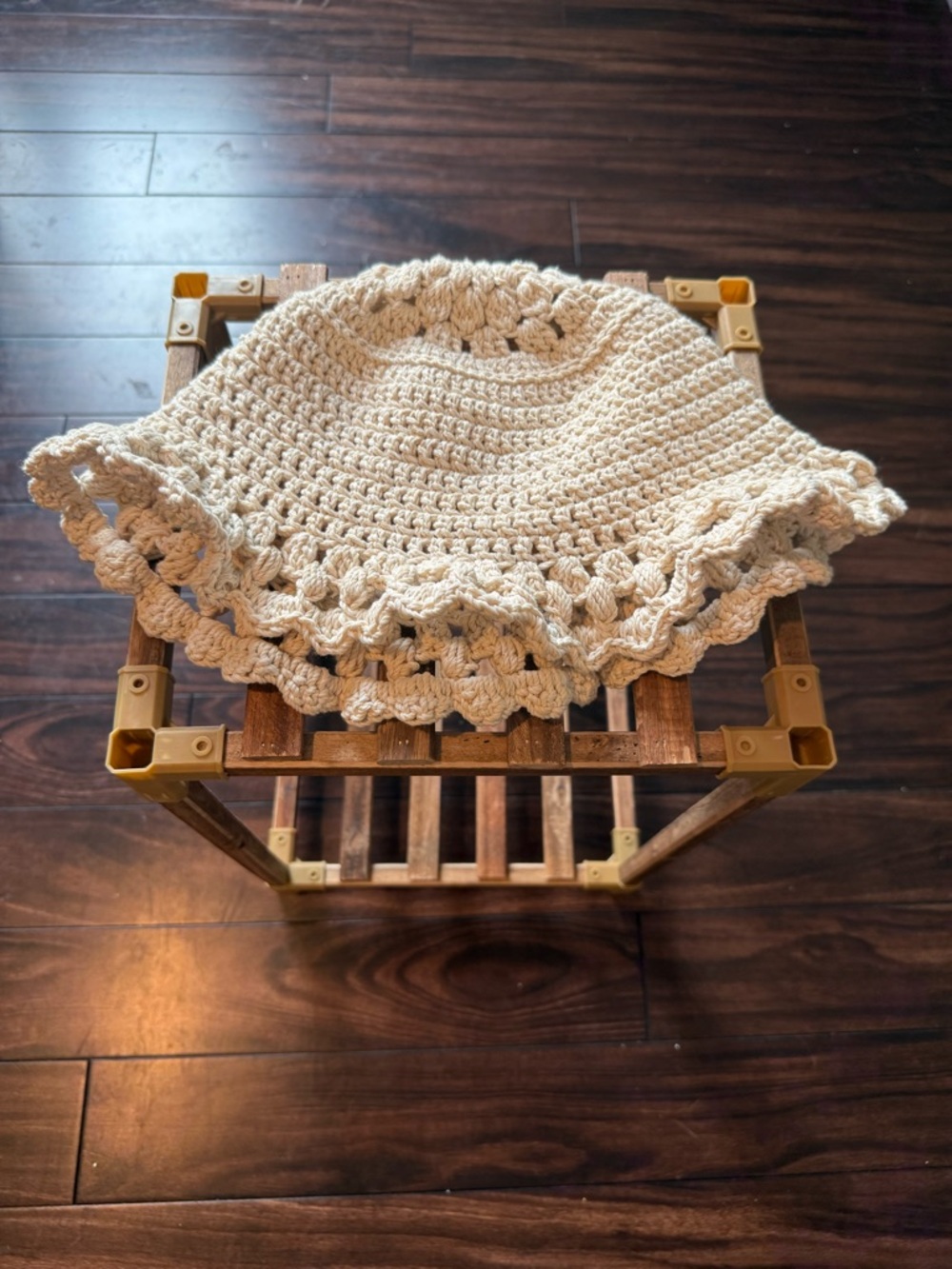 Handmade Boutique Crochet Cream/ Beige Bucket Hat